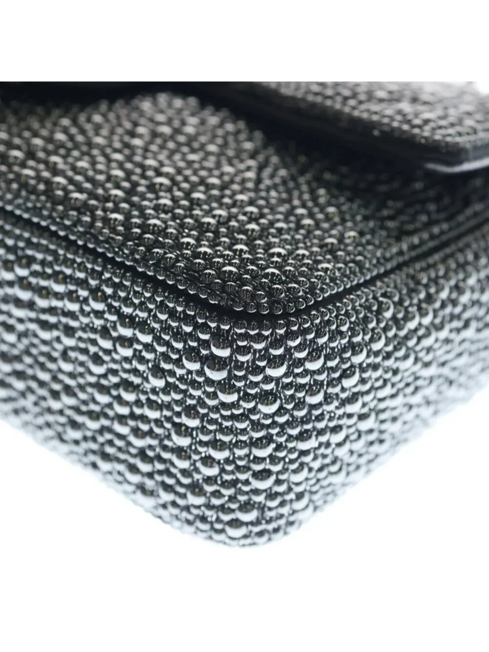 Chanel Pearl Evening Quilted Lambskin Leather S Flap Chain Shoulder Bag Silver